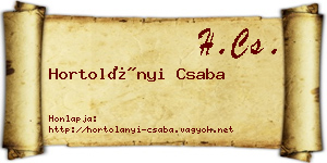Hortolányi Csaba névjegykártya