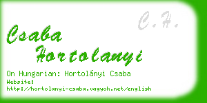 csaba hortolanyi business card